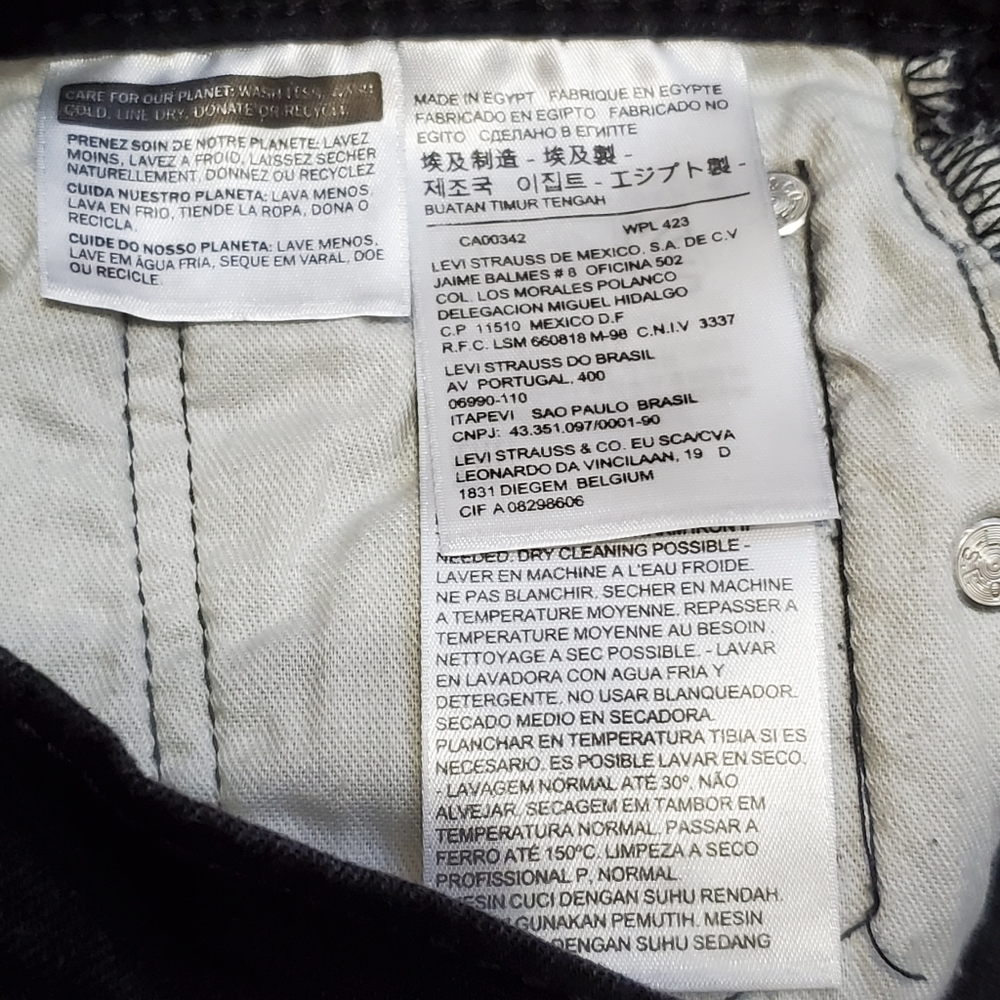 Levi's 514 Straight Fit Jeans Black 33" Waist - Picture 8 of 10